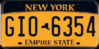 NY license plate GIO6354