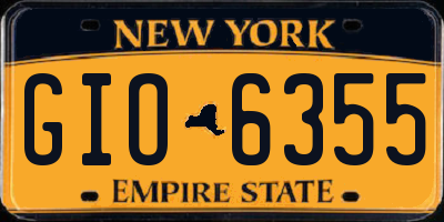NY license plate GIO6355