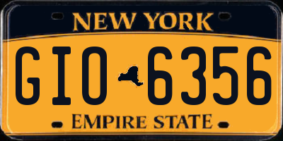 NY license plate GIO6356