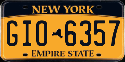NY license plate GIO6357