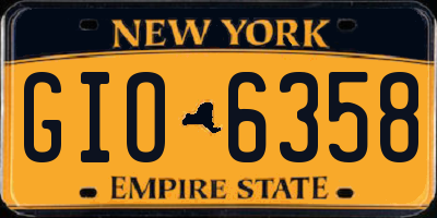 NY license plate GIO6358
