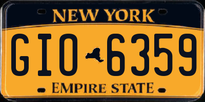 NY license plate GIO6359