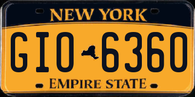 NY license plate GIO6360