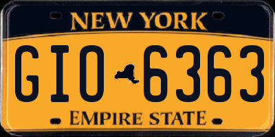 NY license plate GIO6363