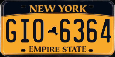 NY license plate GIO6364