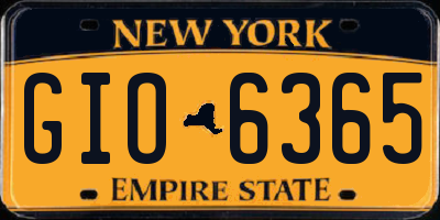 NY license plate GIO6365