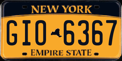 NY license plate GIO6367