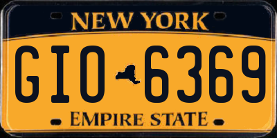 NY license plate GIO6369