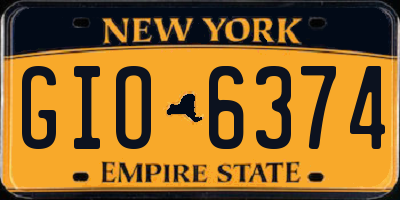 NY license plate GIO6374