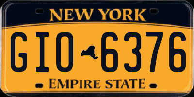 NY license plate GIO6376