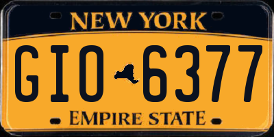 NY license plate GIO6377
