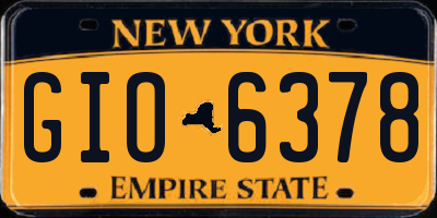 NY license plate GIO6378