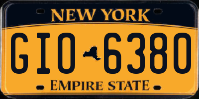 NY license plate GIO6380