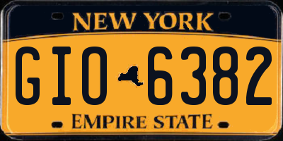 NY license plate GIO6382