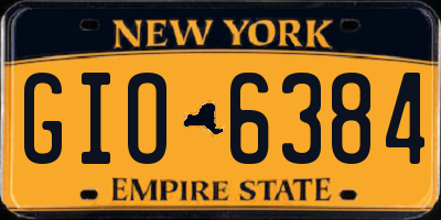 NY license plate GIO6384