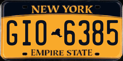 NY license plate GIO6385