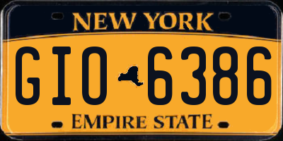 NY license plate GIO6386