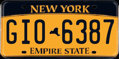NY license plate GIO6387