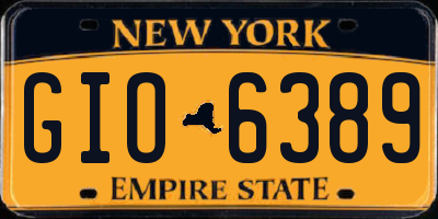 NY license plate GIO6389