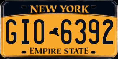 NY license plate GIO6392