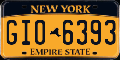 NY license plate GIO6393