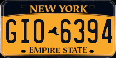 NY license plate GIO6394
