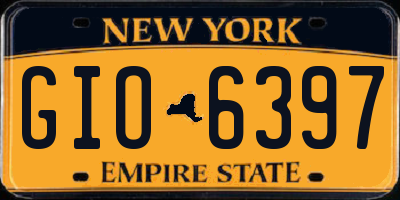 NY license plate GIO6397