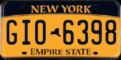 NY license plate GIO6398