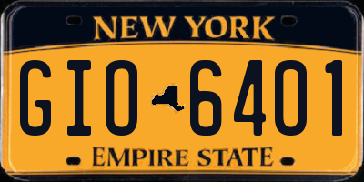 NY license plate GIO6401