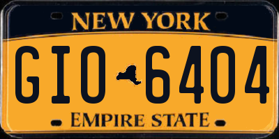 NY license plate GIO6404