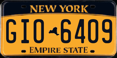 NY license plate GIO6409