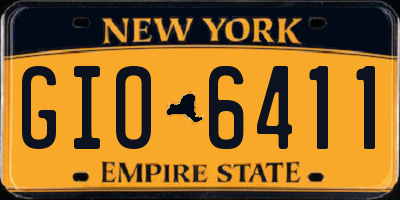 NY license plate GIO6411