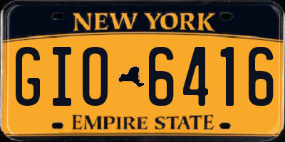 NY license plate GIO6416