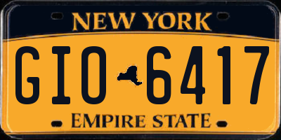 NY license plate GIO6417