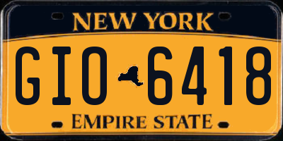 NY license plate GIO6418