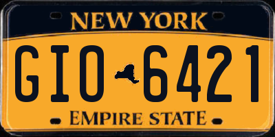 NY license plate GIO6421