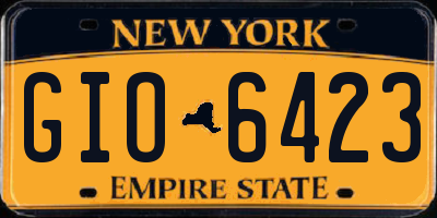 NY license plate GIO6423