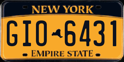 NY license plate GIO6431