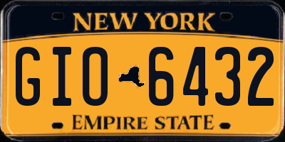 NY license plate GIO6432