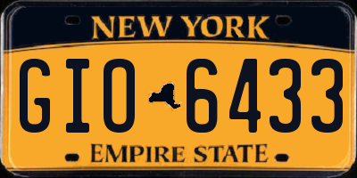 NY license plate GIO6433