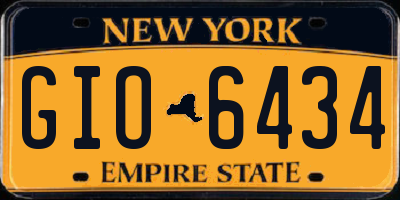 NY license plate GIO6434