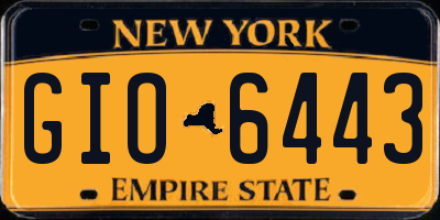 NY license plate GIO6443