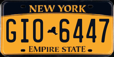 NY license plate GIO6447