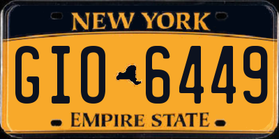 NY license plate GIO6449