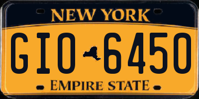 NY license plate GIO6450