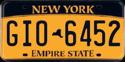 NY license plate GIO6452