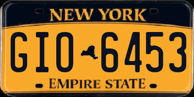 NY license plate GIO6453