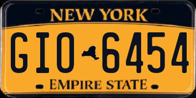 NY license plate GIO6454
