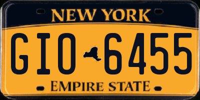 NY license plate GIO6455