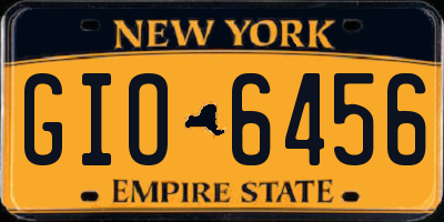 NY license plate GIO6456